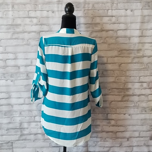 Rue21 Blue and White Striped Top - Picture 2 of 4